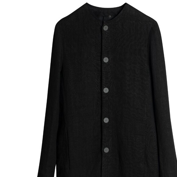 LABEL UNDER CONSTRUCTION (Italy) Canvas Weave Linen Overcoat : 46 - Picture 3 of 4